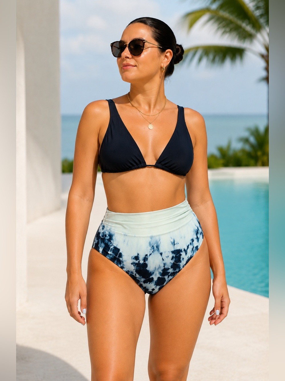 NWT | Entreaguas | Navy Tie-Dye Bikini Set - Size Large